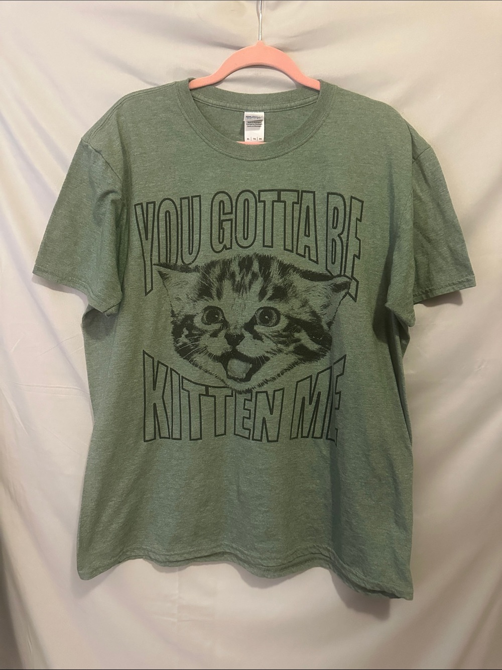 Gildan Green 'You Gotta Be Kitten Me' Cat Graphic Tee
